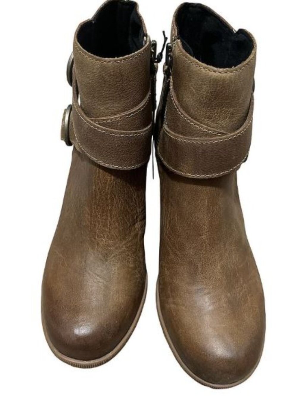 Sorel Brown Leather Wedge Ankle Booties 8M